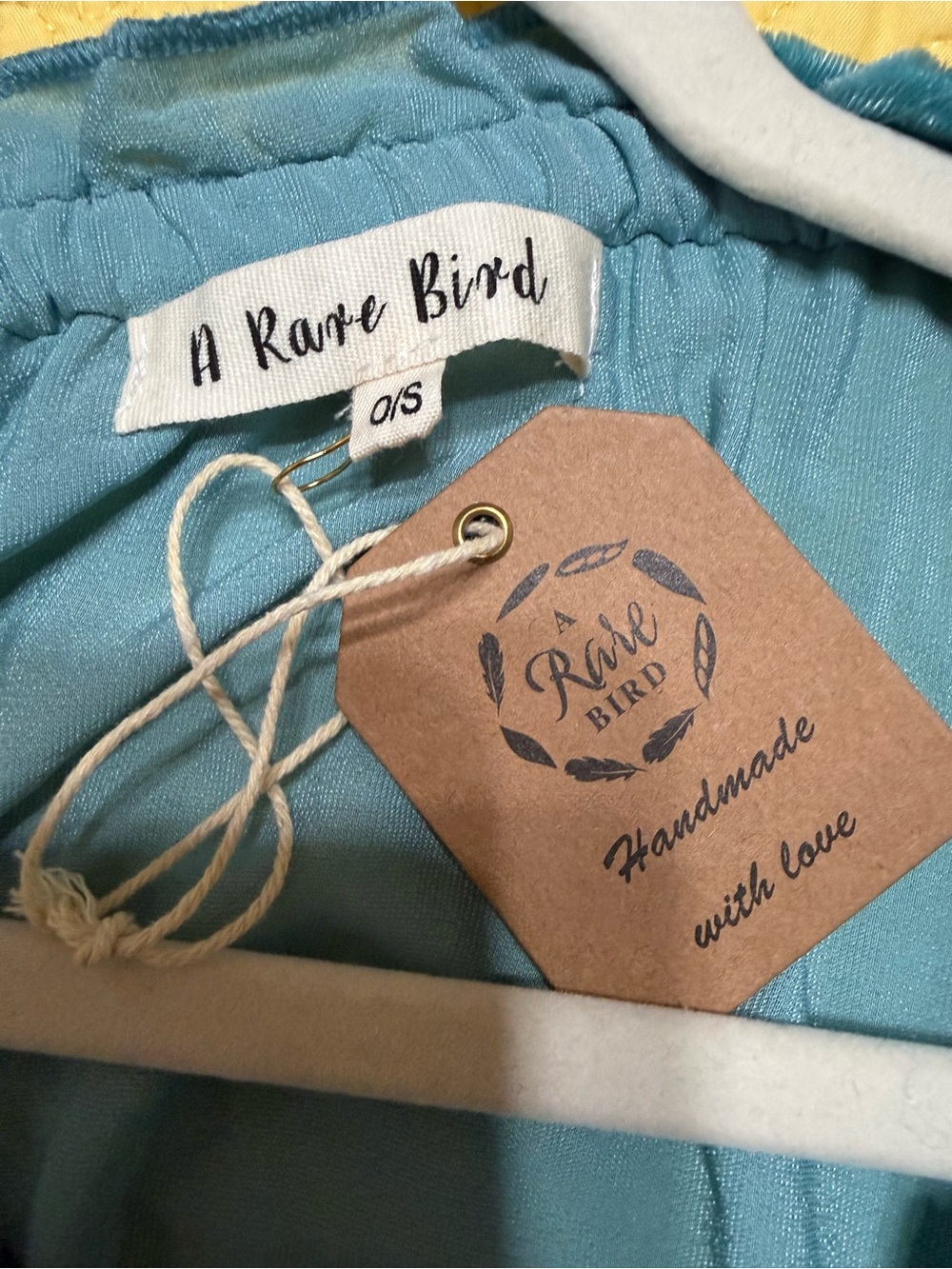 H245 NWT A Rare Bird OS Set Teal Blue Boho Velvet Top Floral Bird Wide Leg Pants - Picture 16 of 16